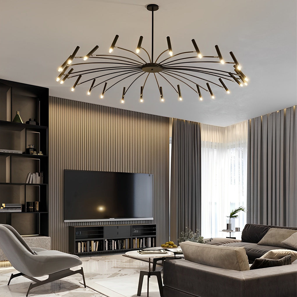 Adjustable Metal LED Minimalist Chandelier with 3-Step Dimming