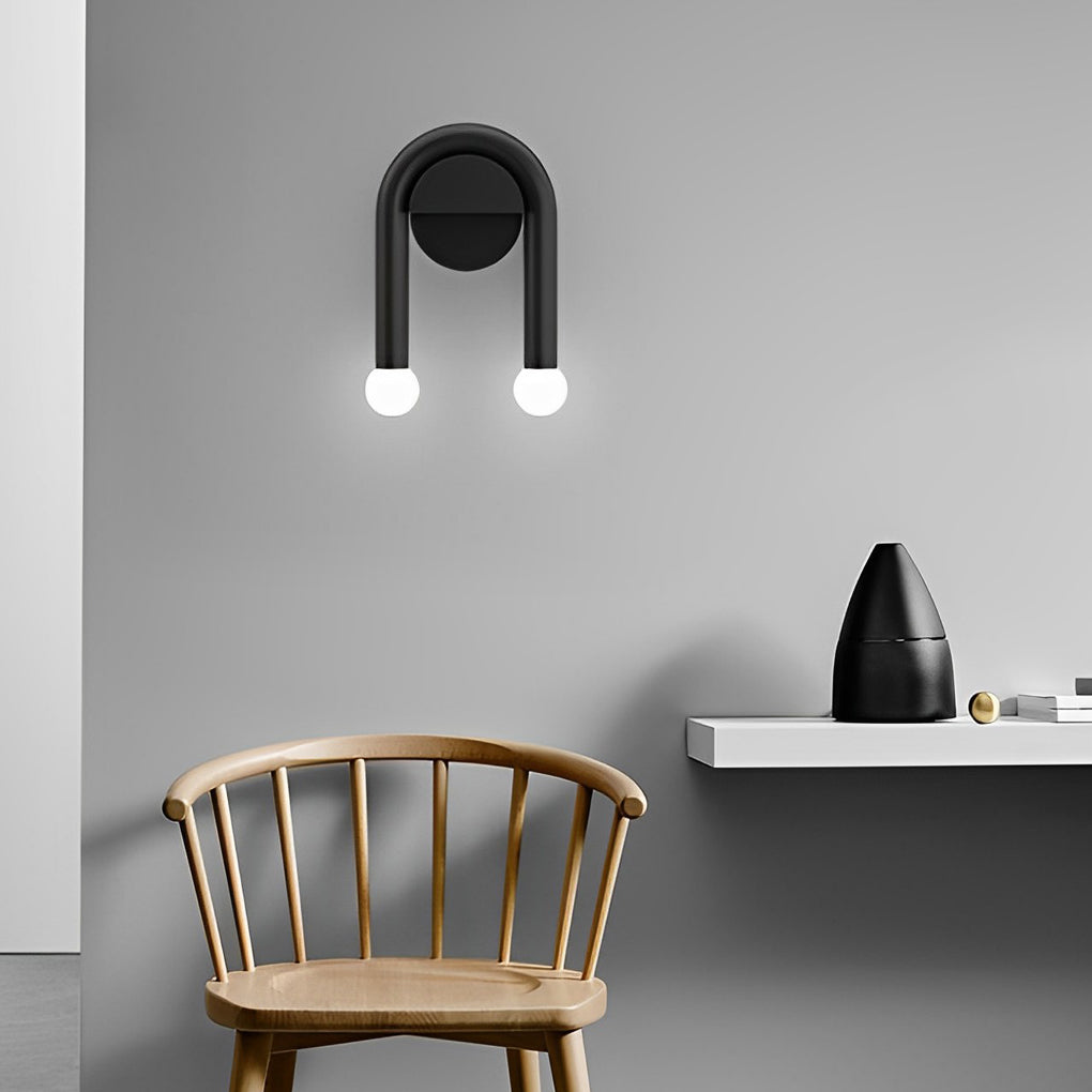 Modern Black Wall Sconce with Dual Glass Shades - G4 Wall Lamp