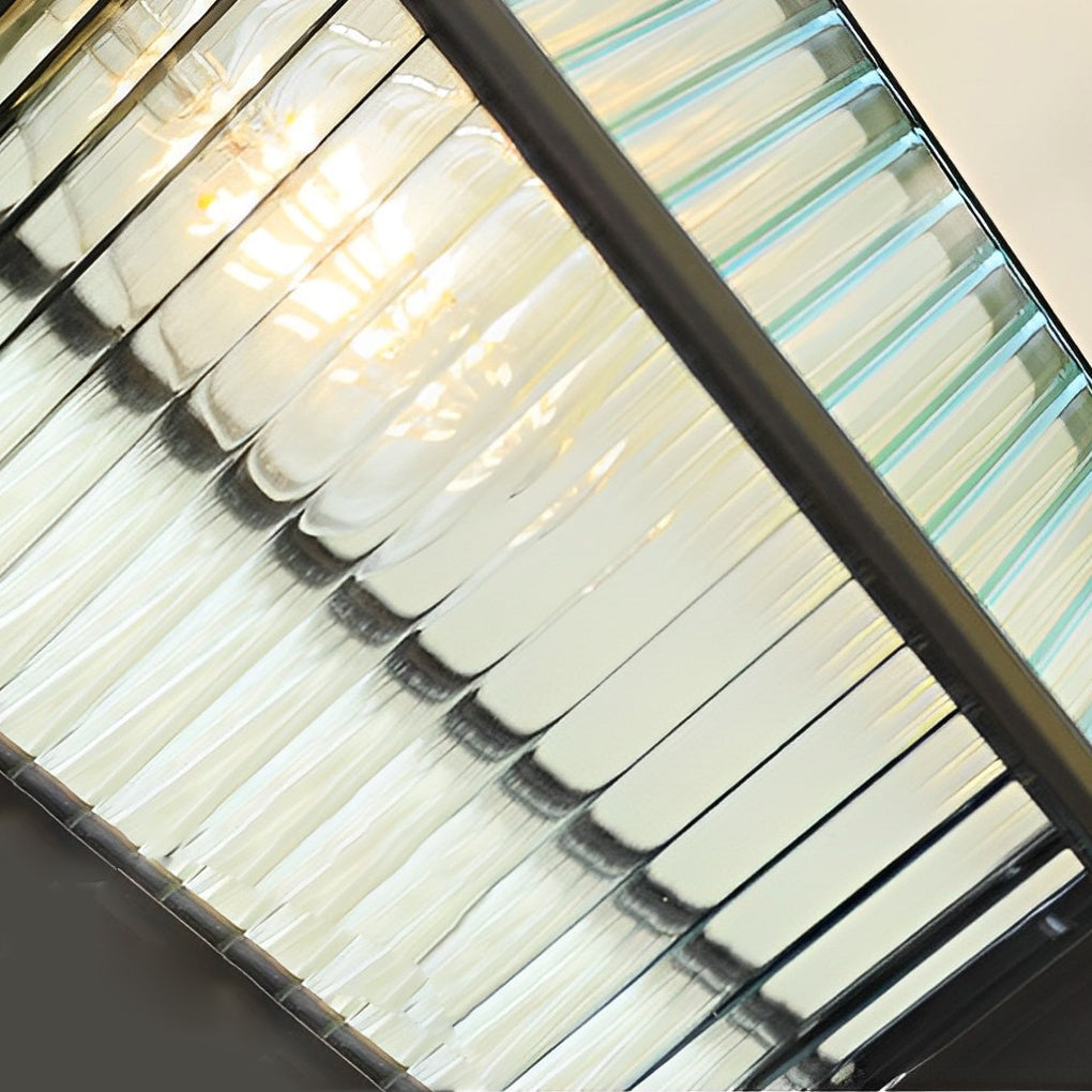 Modern Striped Glass Outdoor Wall Light - Waterproof Aluminum