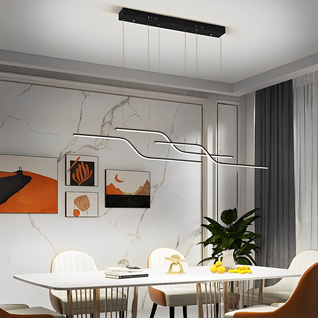 Modern Z-Line Dimmable LED Pendant Light with Remote Control