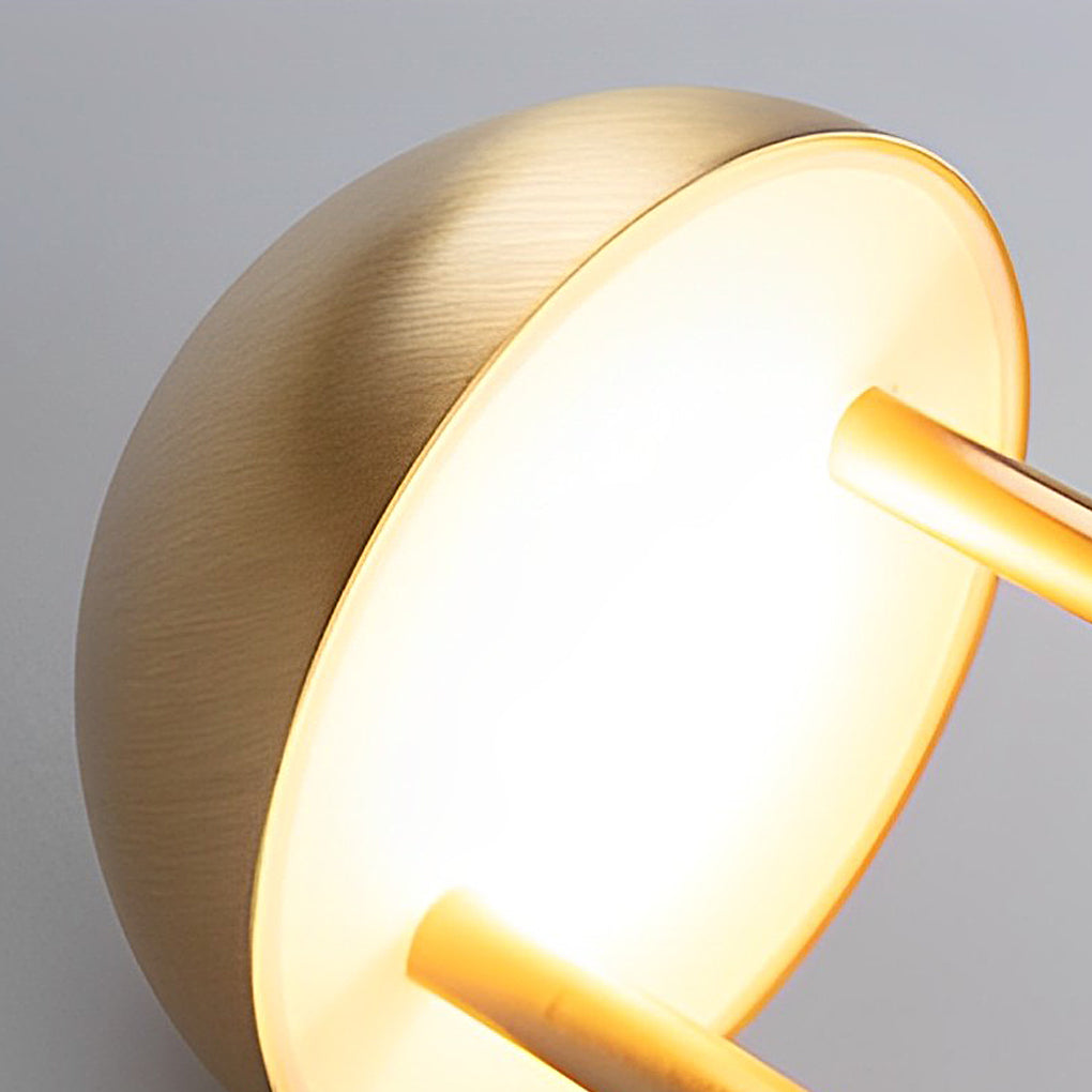 Modern Nickel Table Lamp with Touch Dimming & USB Rechargeable