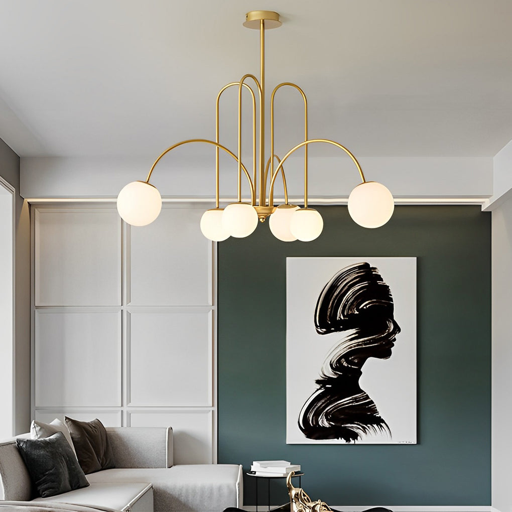 Modern Glass Iron Chandelier 6/8 Lights Nordic Design Ceiling Light