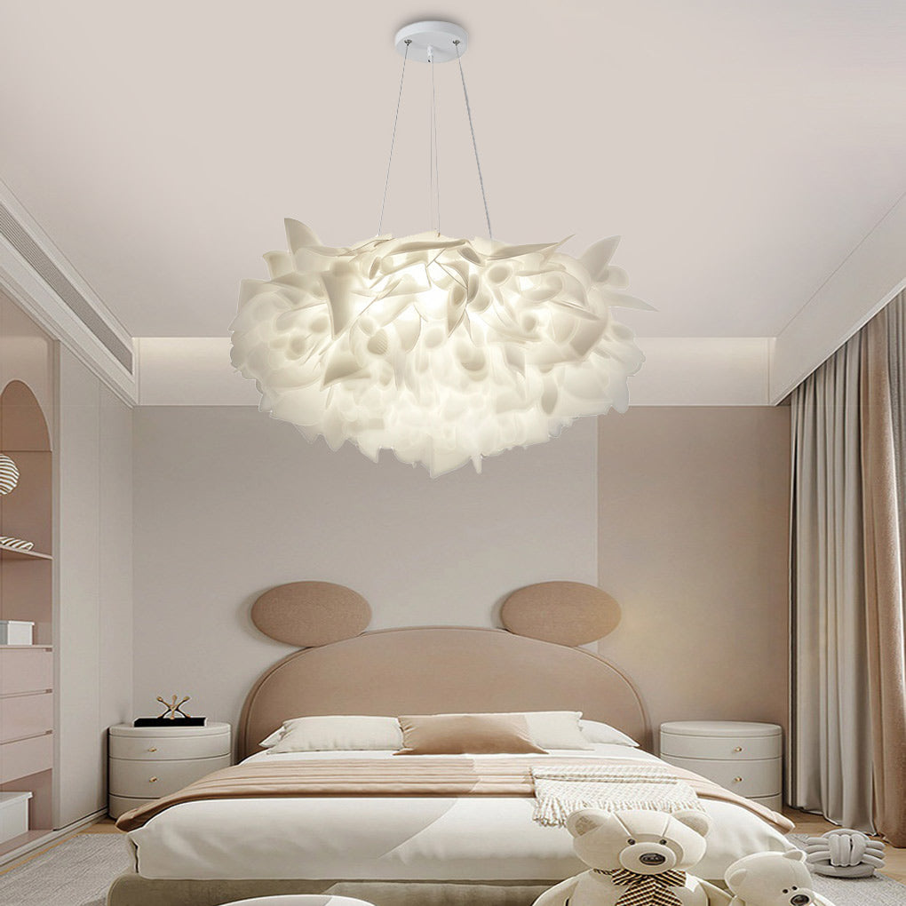 Modern White Flower Petal LED Pendant Light - 3-Step Dimmable