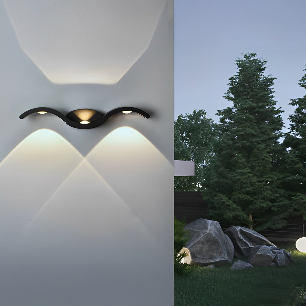 Modern Seagull Wave Up Down LED Outdoor Wall Light