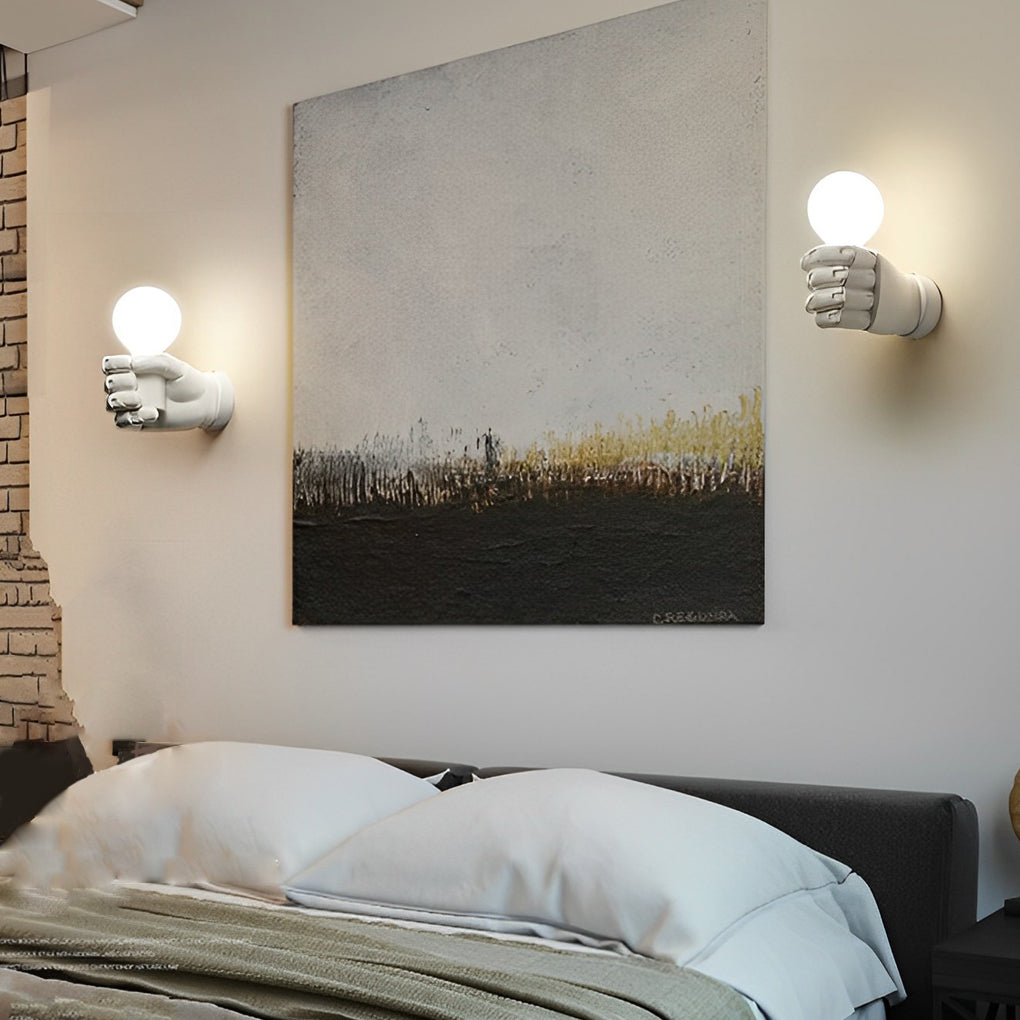 Industrial Fist Wall Sconce – Resin & Acrylic Modern Wall Lamp