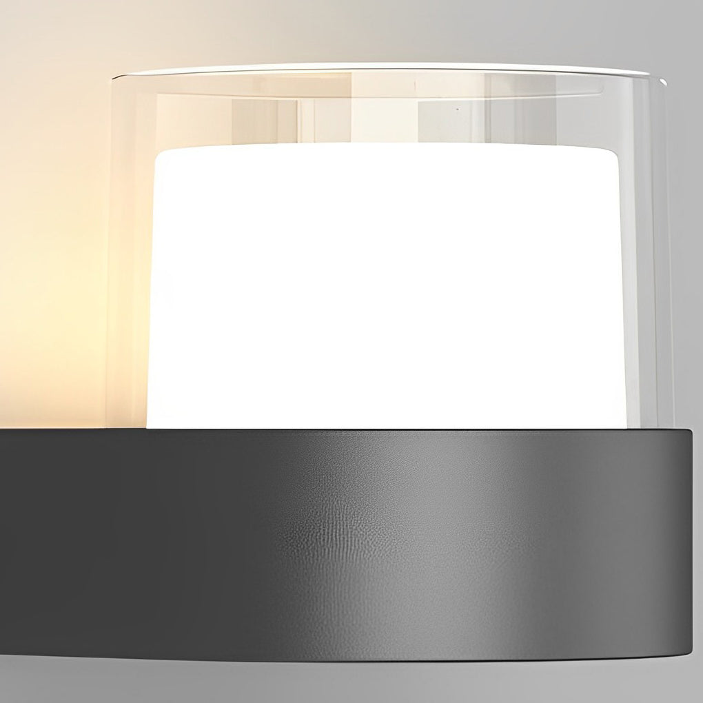 Modern Solar LED Outdoor Wall Light - Black Iron Waterproof