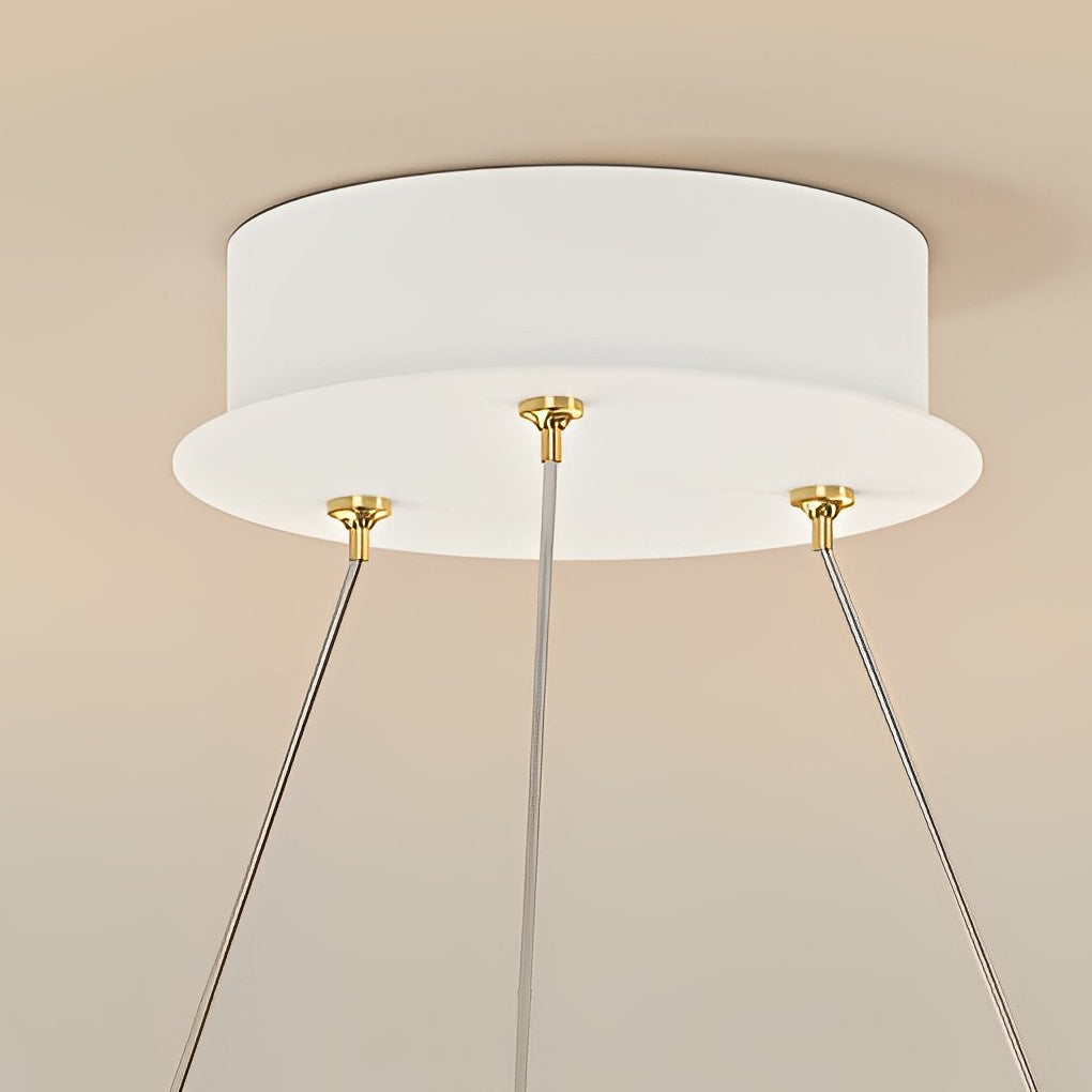 Modern Crystal Glass Chandelier with Flower Decor & 3-Step Dimming