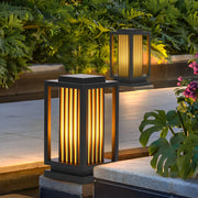 Modern Black Cage LED Pathway Lawn Light for Outdoor Landscape