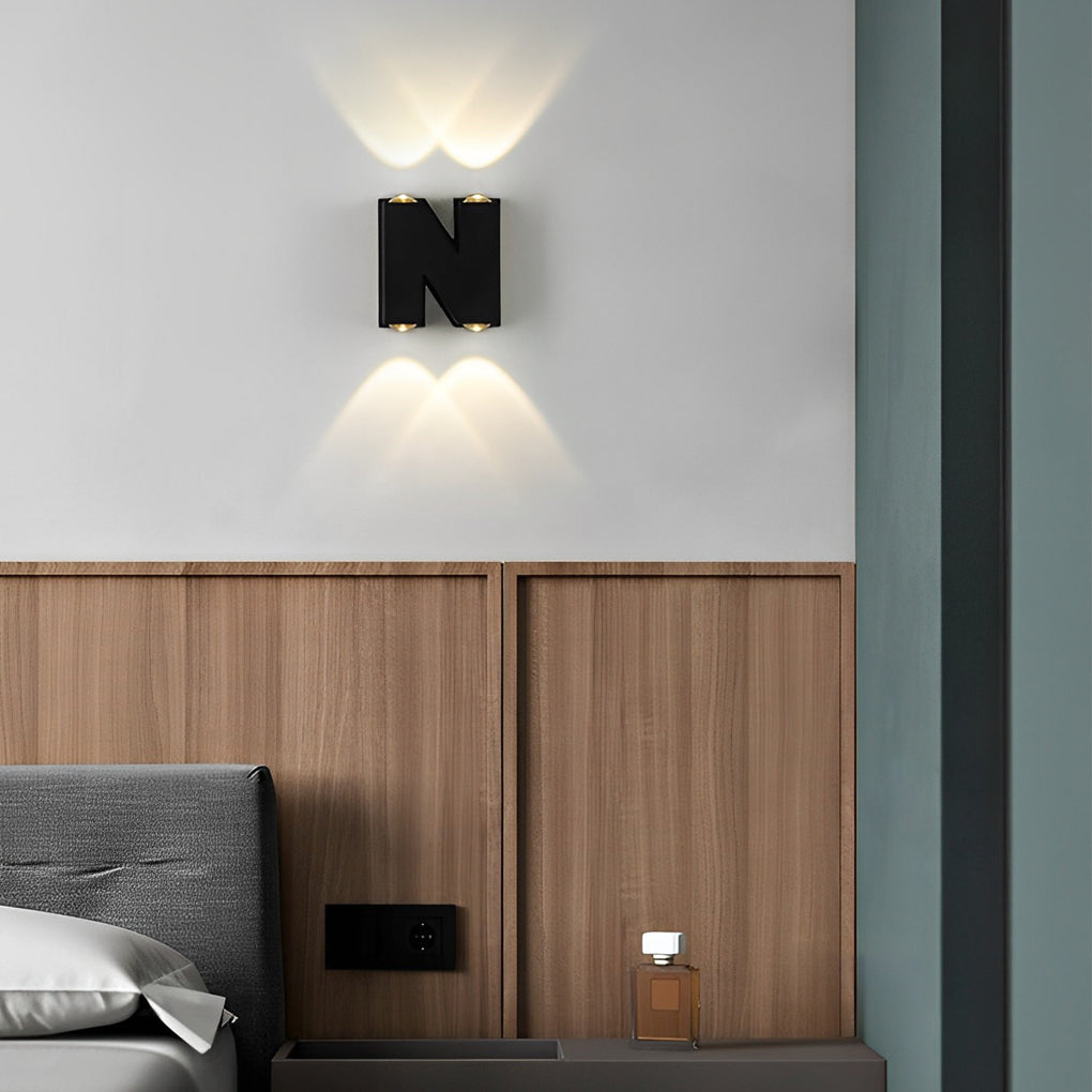 Letter Shaped Modern LED Outdoor Wall Sconce - Waterproof Aluminum
