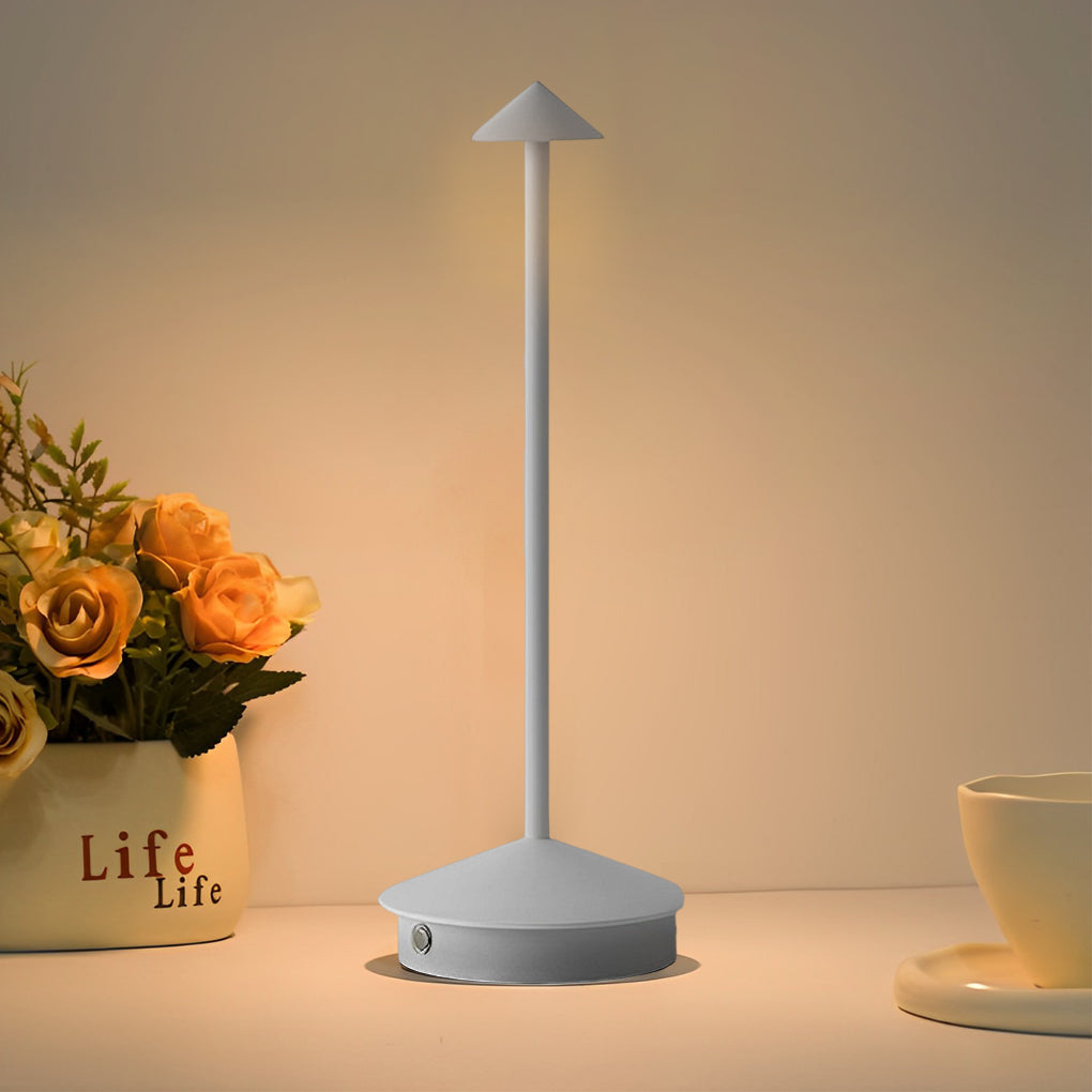 Modern Triangle LED Table Lamp Dimmable Rechargeable Aluminum