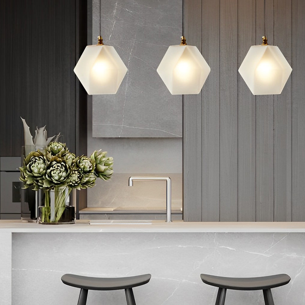 Modern Nordic Glass Pendant Light with Metal Frame