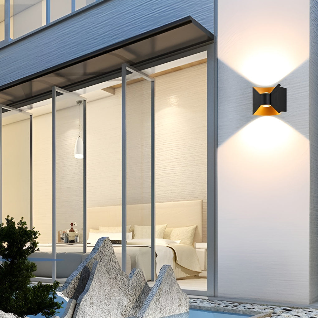 Square LED Outdoor Wall Sconce 6W Waterproof Up Down Light
