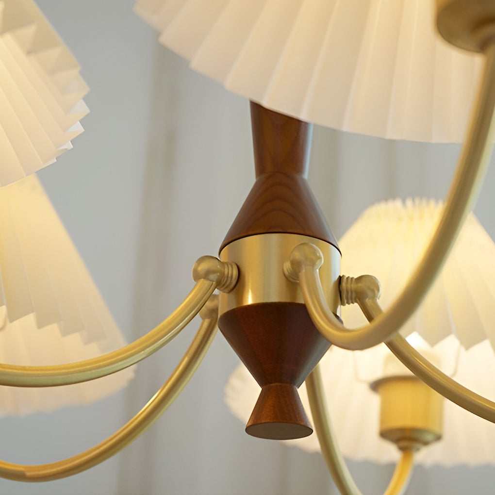 Nordic Pleated Pendant Chandelier 3-Light Warm LED Modern Dining