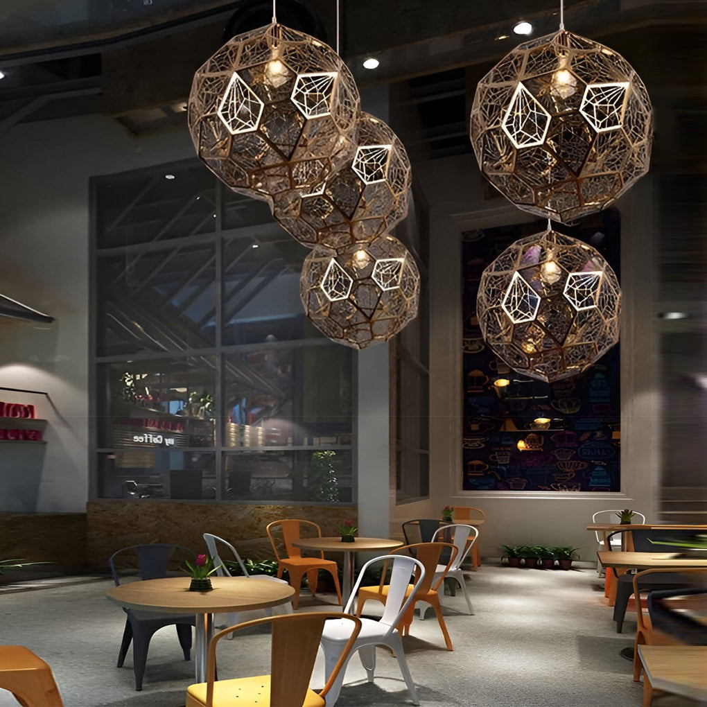Geometric Spherical Stainless Steel Pendant Light - Modern Chandelier