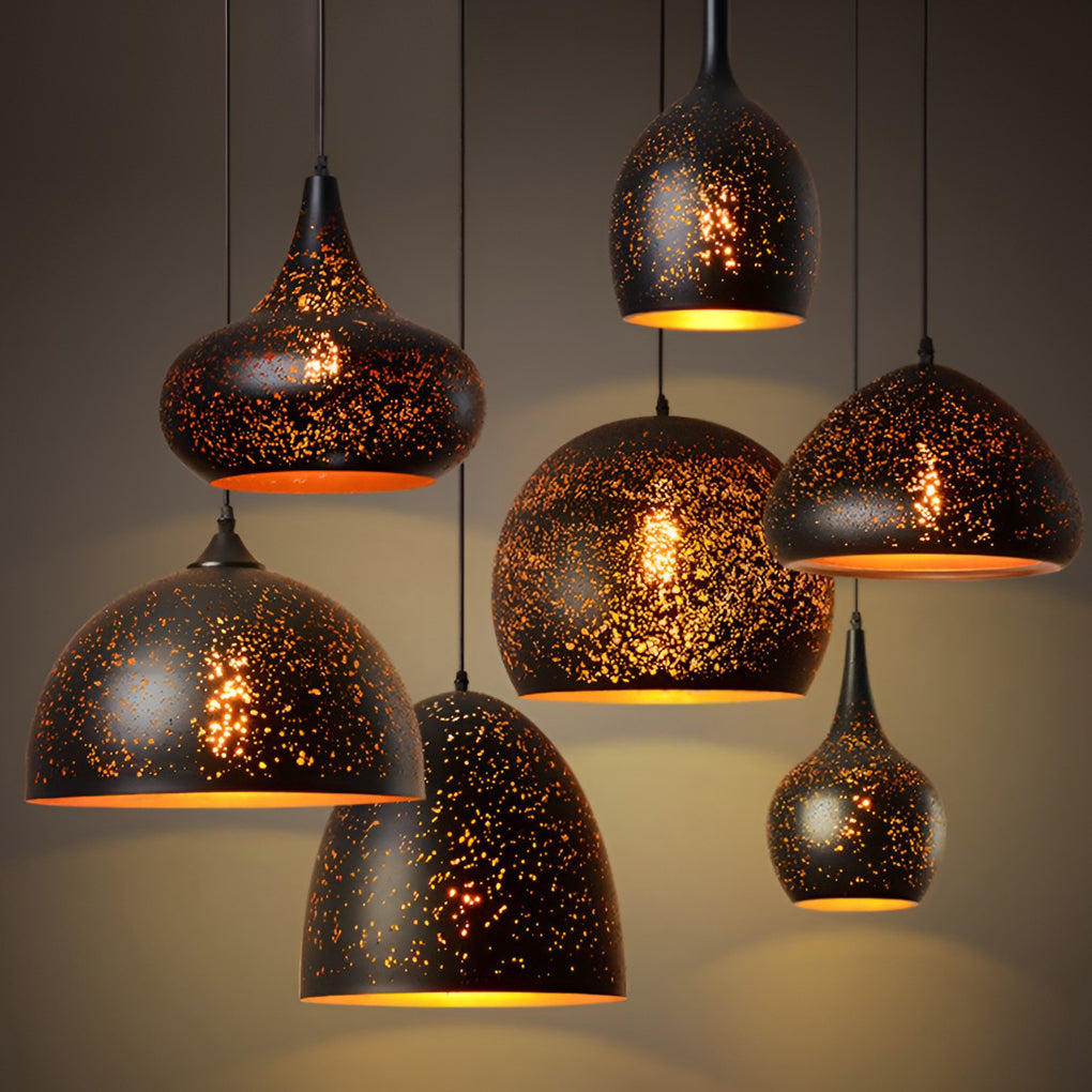 Industrial Black Iron Pendant Light with E27 Socket