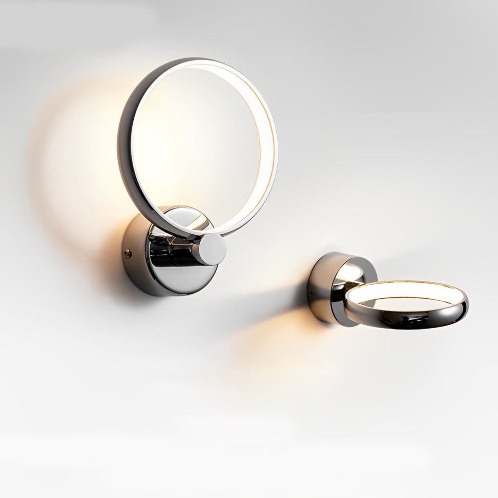 Modern Circular Aluminum LED Wall Sconce with Acrylic Shade