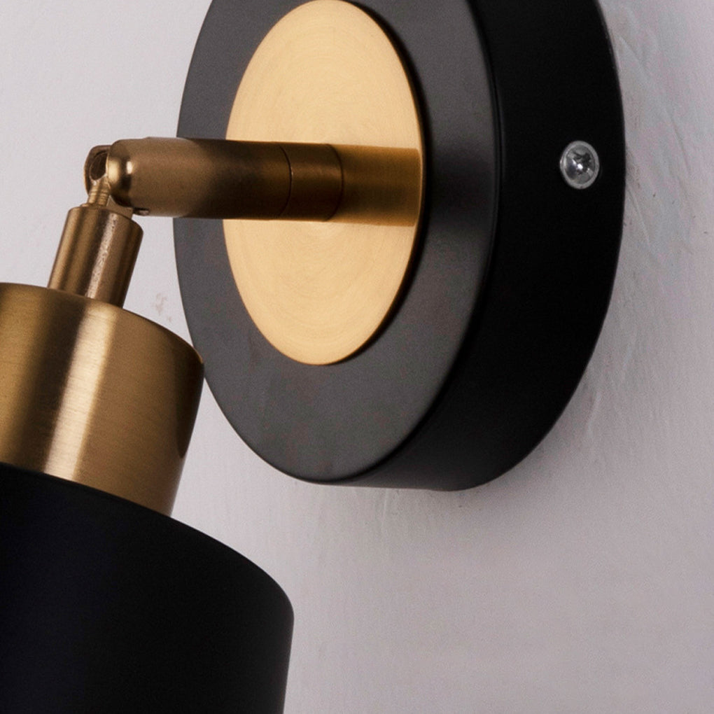Adjustable Black & Gold Wall Sconce with 3-Step Dimming