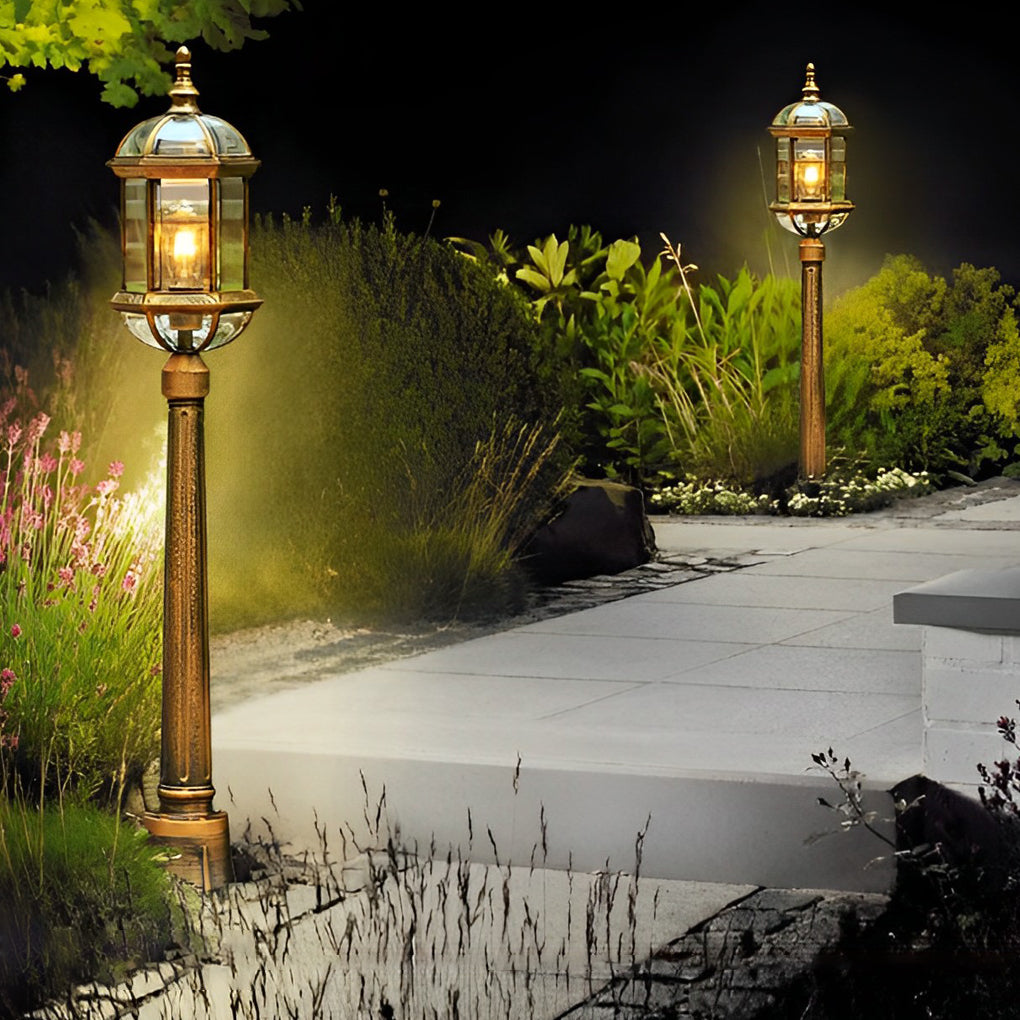 Vintage Golden LED Outdoor Pathway Light | European Lawn Lamp