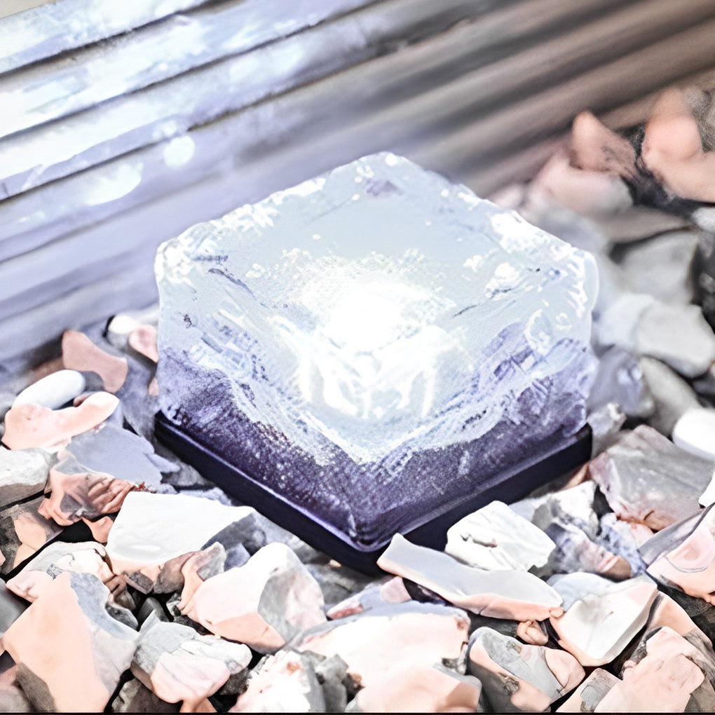 Solar Ice Cube Step Lights Modern Outdoor Deck Pathway Lighting