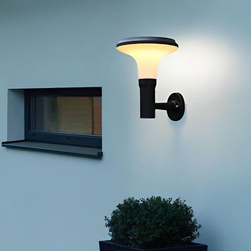 Solar Flower Wall Sconce - Modern Black Aluminum Outdoor Lighting