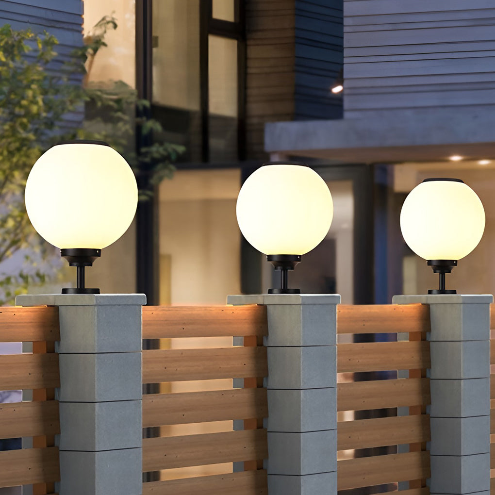 Solar LED Outdoor Post Cap Light with 3-Step Dimming - Waterproof
