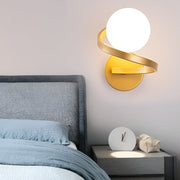 Curved Metal LED Wall Sconce with Glass Shade - Modern Lighting