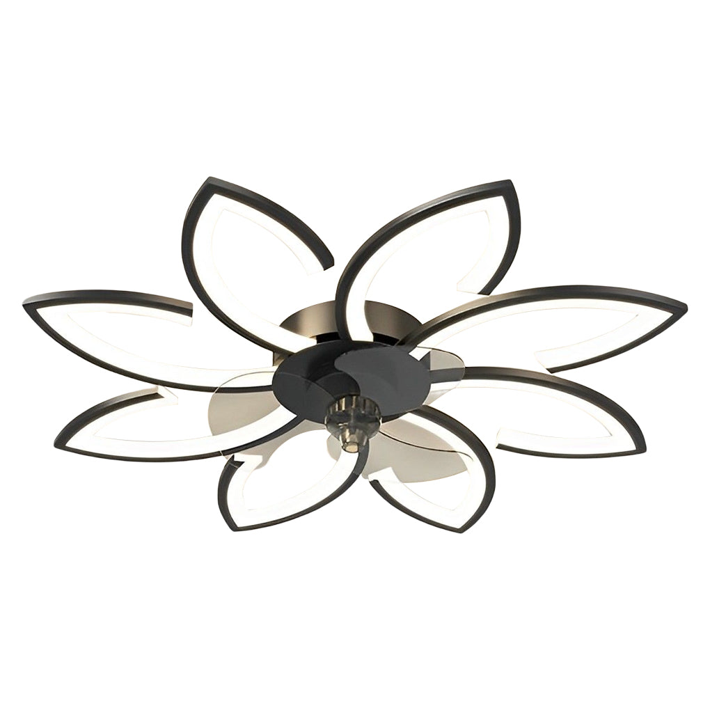 Modern Flower LED Ceiling Fan Light with Stepless Dimming
