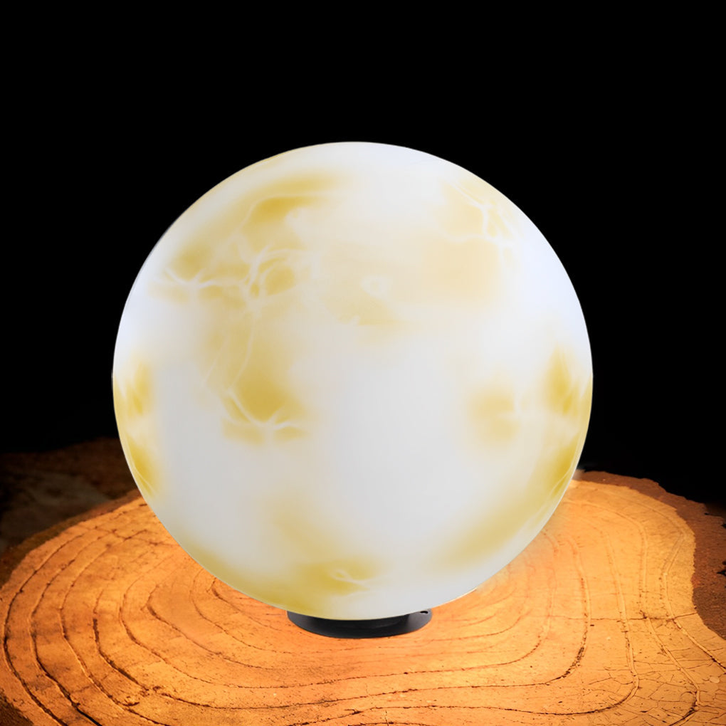 Moon Globe Outdoor Post Light - Modern Pier Mount Pillar Lamp