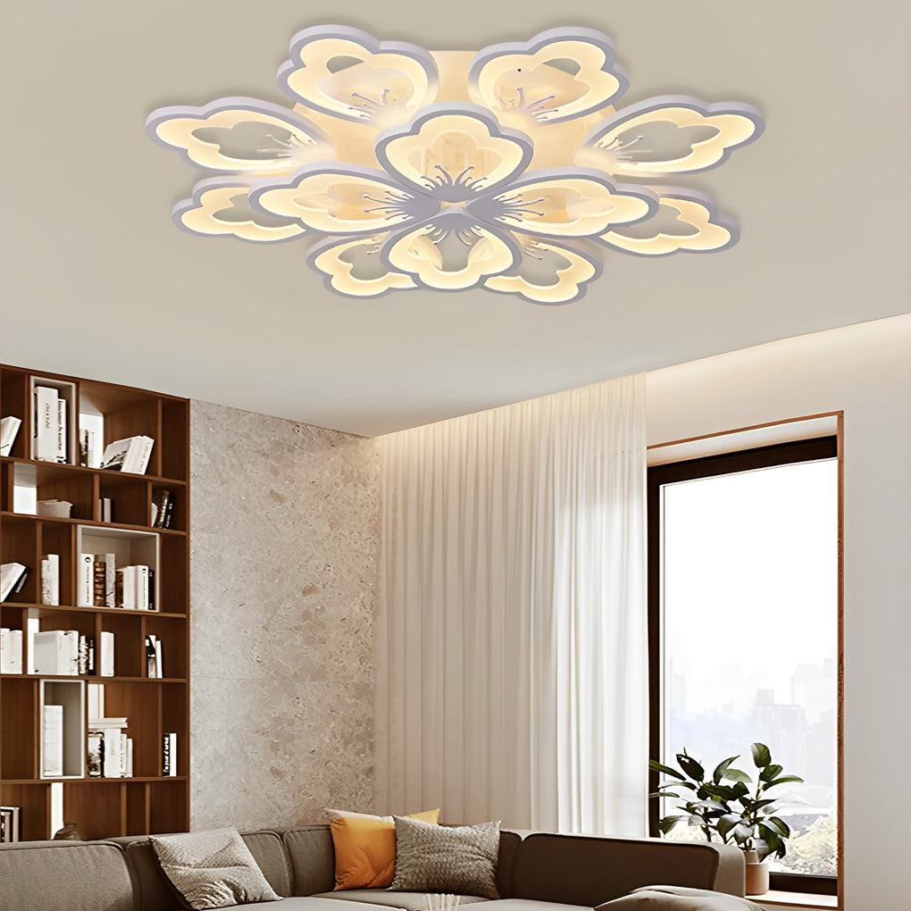 Flower Shaped Dimmable LED Flush Mount Ceiling Light