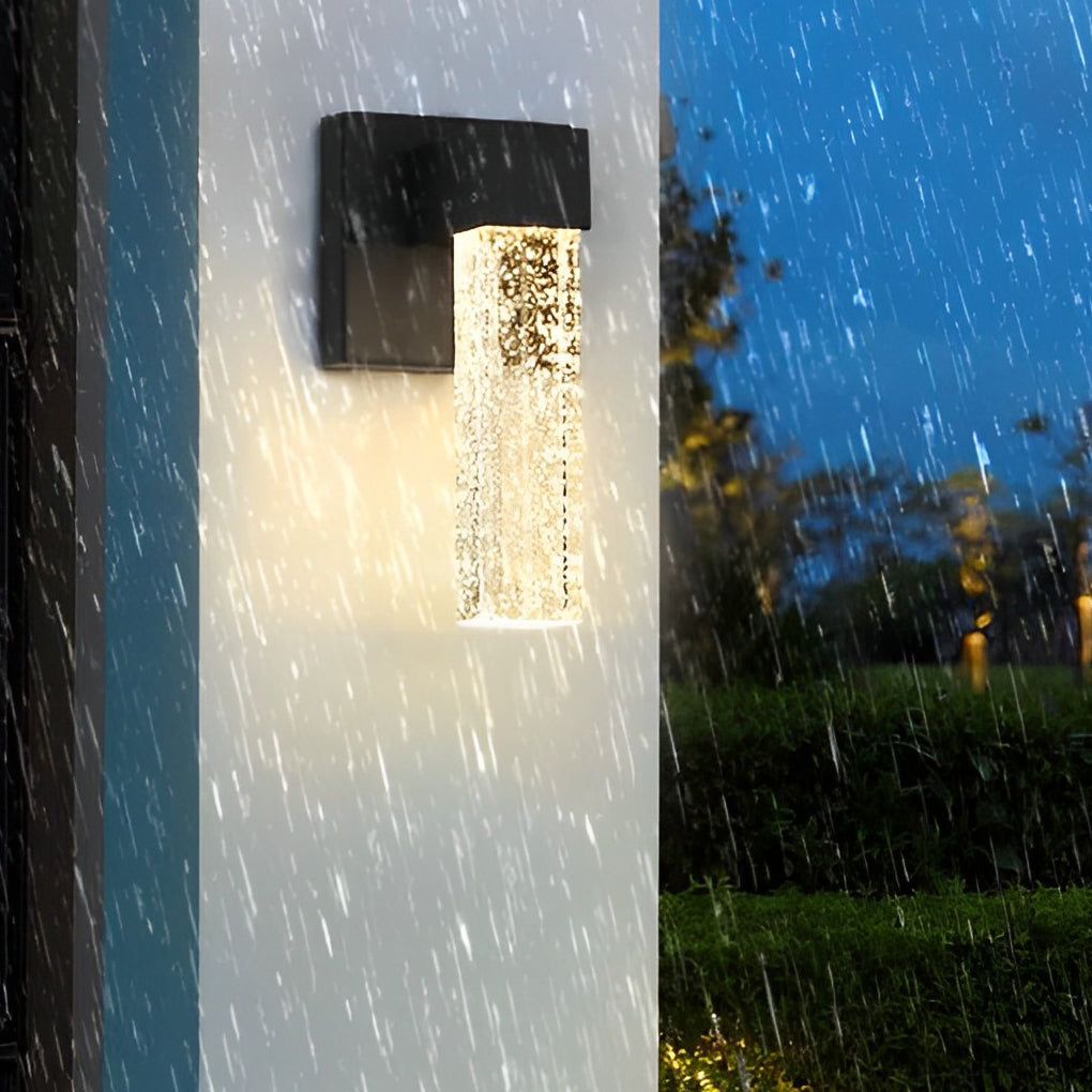 Crystal Black Modern Outdoor Wall Lamp 10W LED Waterproof Light