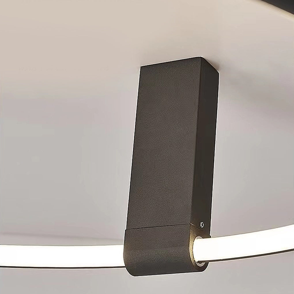 Adjustable Modern Round LED Ceiling Light - 3-Step Dimming Black