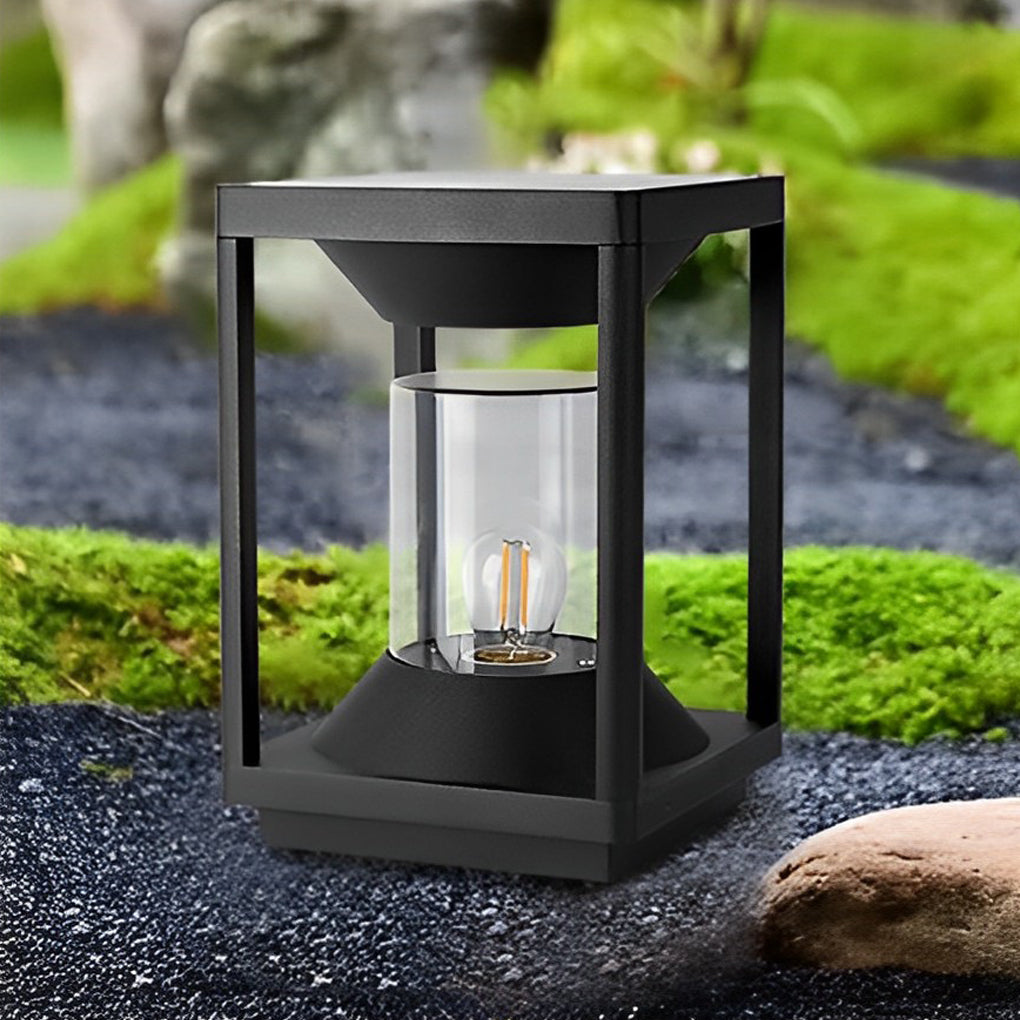 Square Modern Solar LED Fence Post Light - Waterproof Aluminum