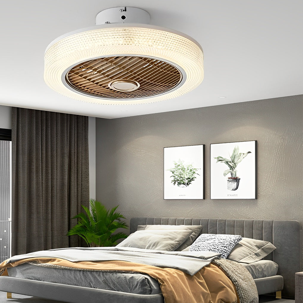 Dimmable Bladeless Ceiling Fan Light with Heating Function