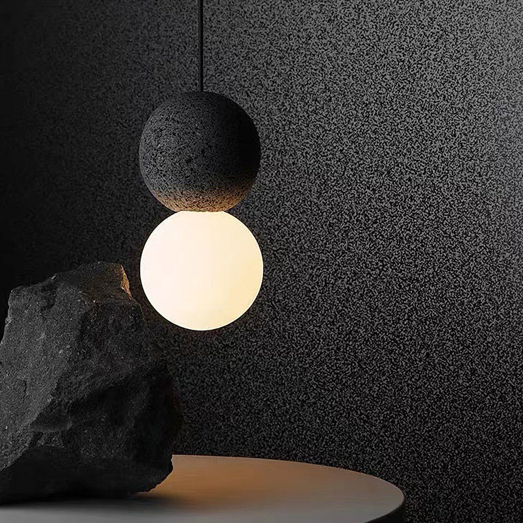 Modern Round Cement LED Wall Sconce & Pendant Light