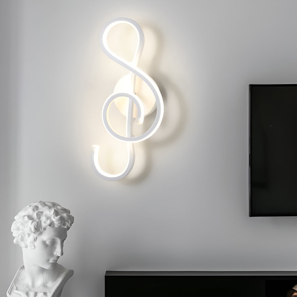 Musical Note LED Wall Sconce - Modern Electroplated Aluminum