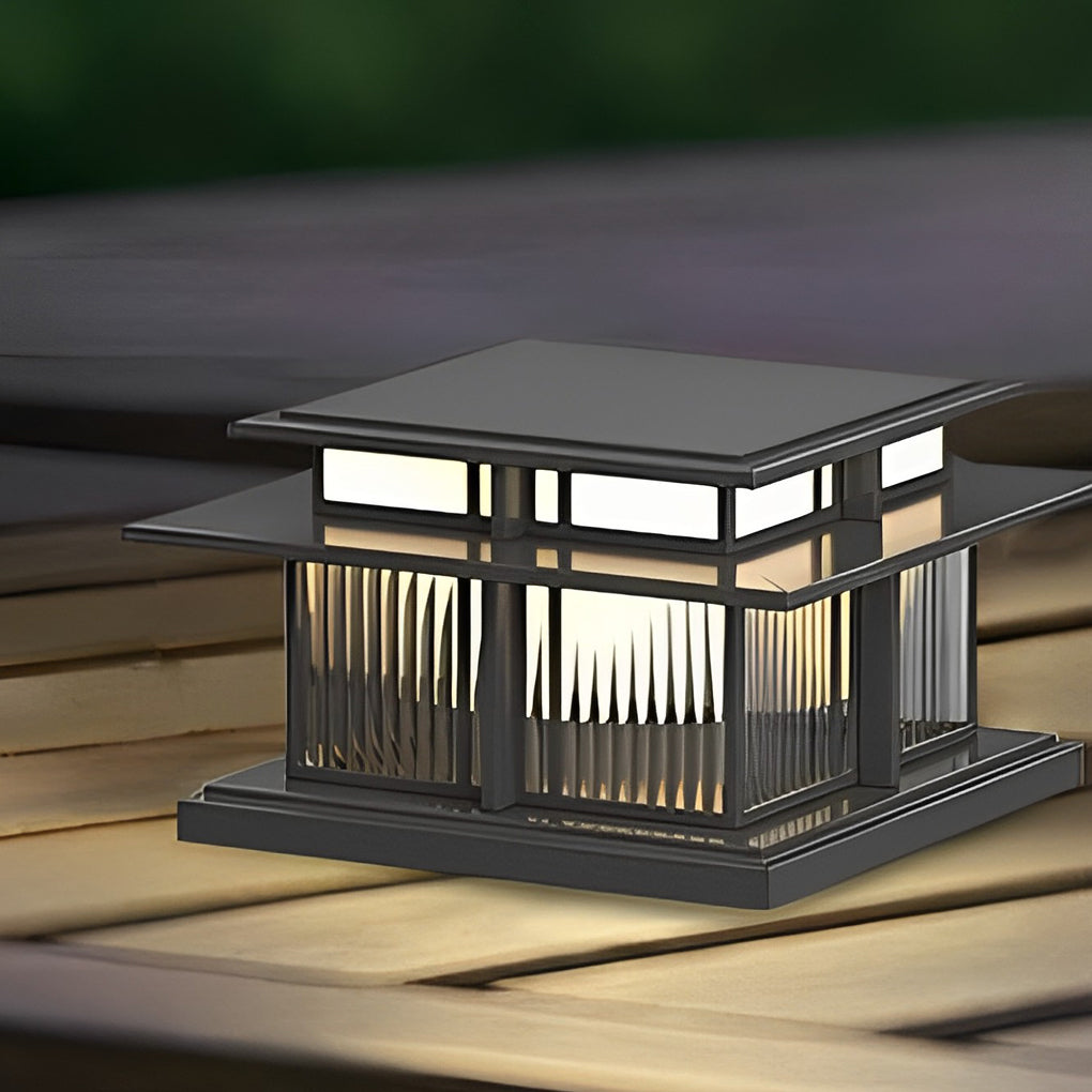 Modern Solar LED Post Cap Light - IP65 Waterproof Pillar Light