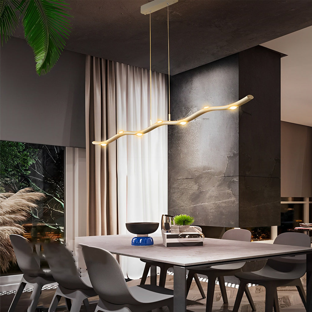 Modern White Acrylic Branch Chandelier with Stepless Dimming