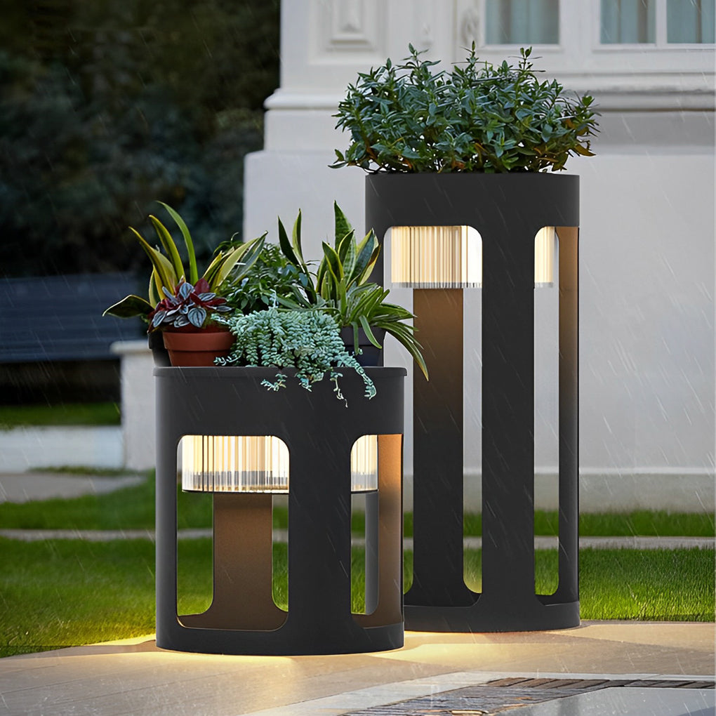 Solar-Powered LED Outdoor Table Lamp with Under-Table Glow