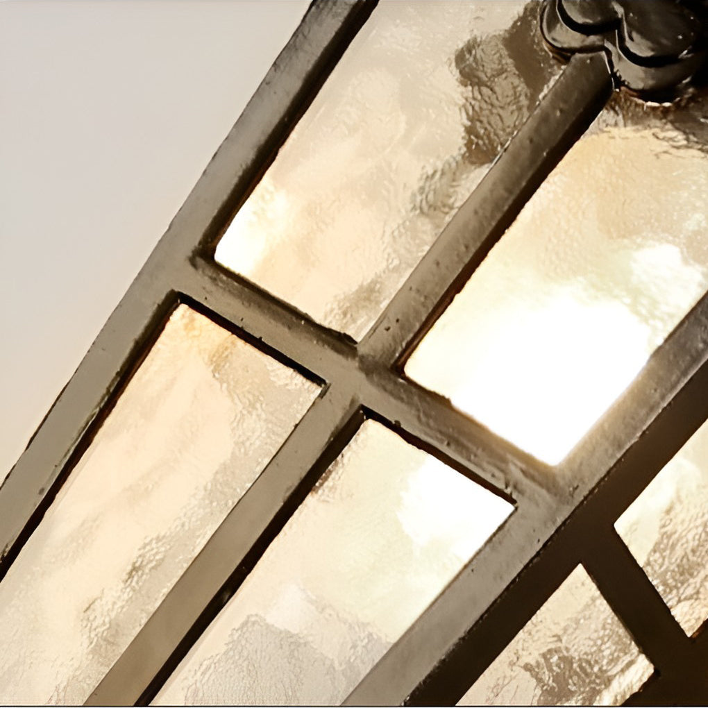 Vintage Black Lantern Outdoor Wall Light | Aluminum & Glass