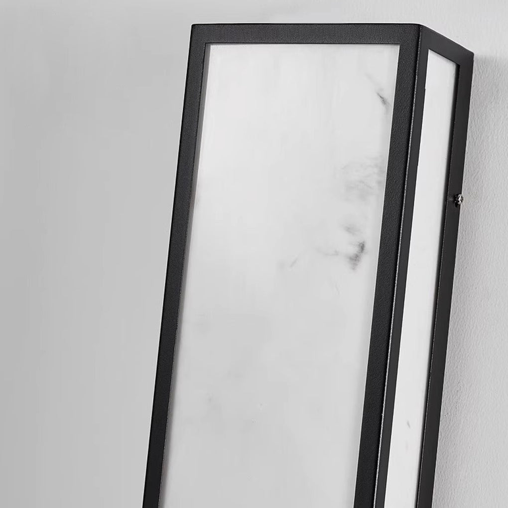 Modern Rectangular LED Outdoor Wall Light - Black Waterproof