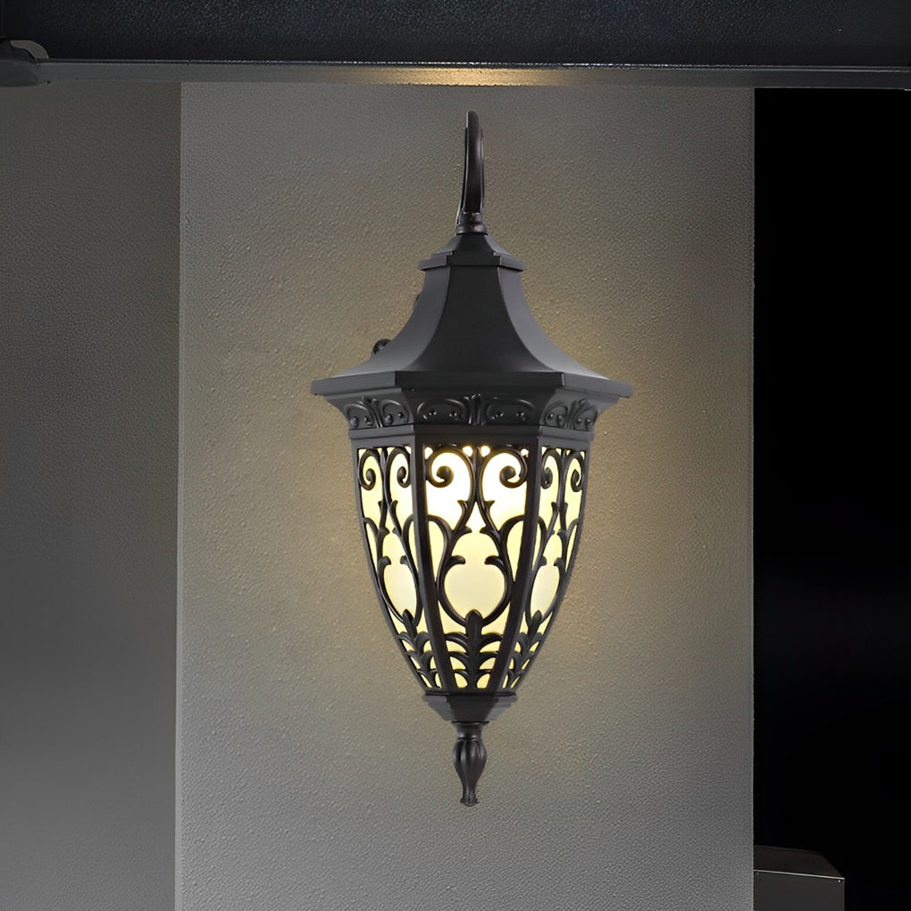 Solar Flower Pattern Outdoor Wall Lamp with Remote Control