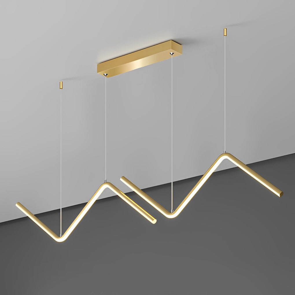 Wavy Linear LED Pendant Light with 3-Step Dimming