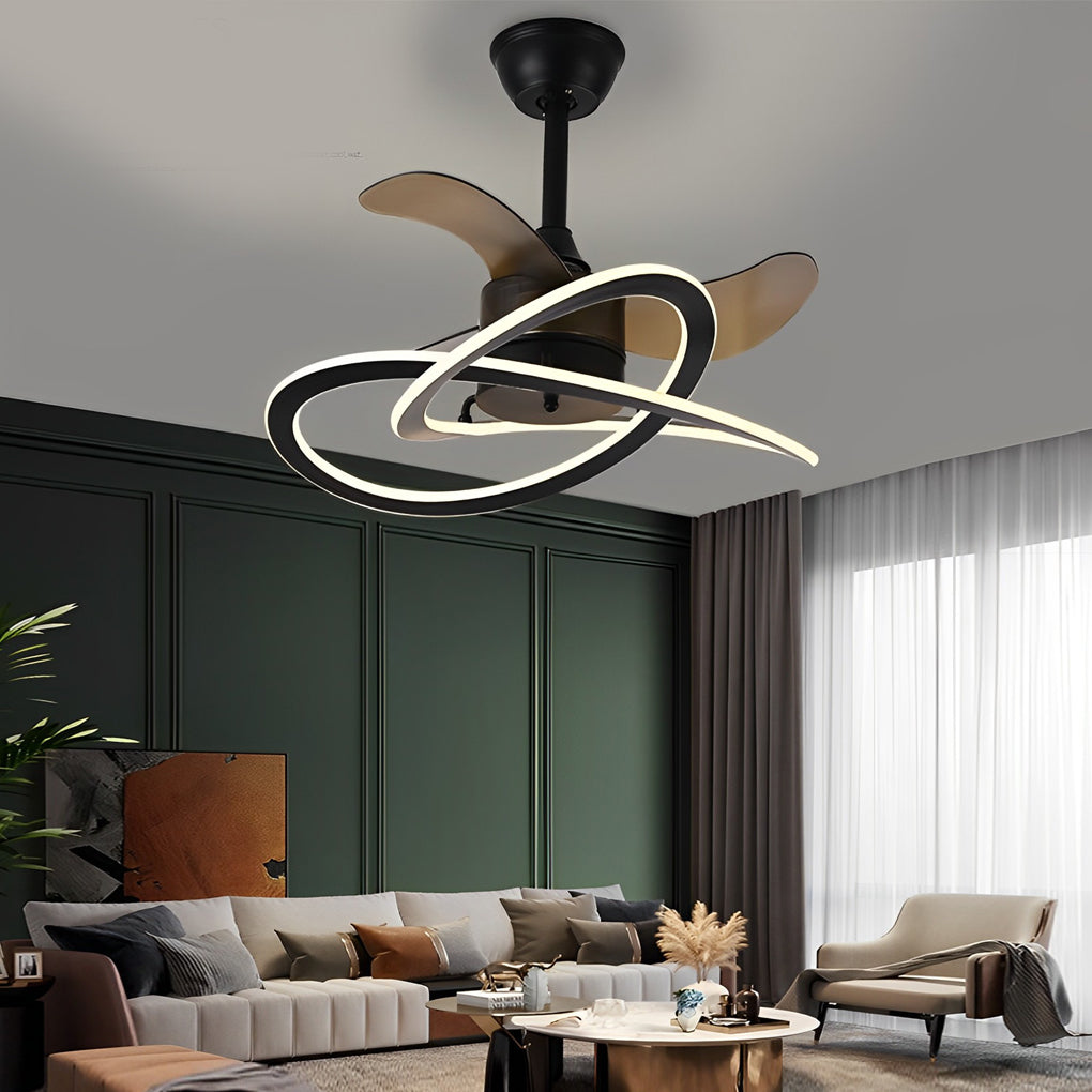 Modern Bladeless Ceiling Fan with LED Light & Remote Control
