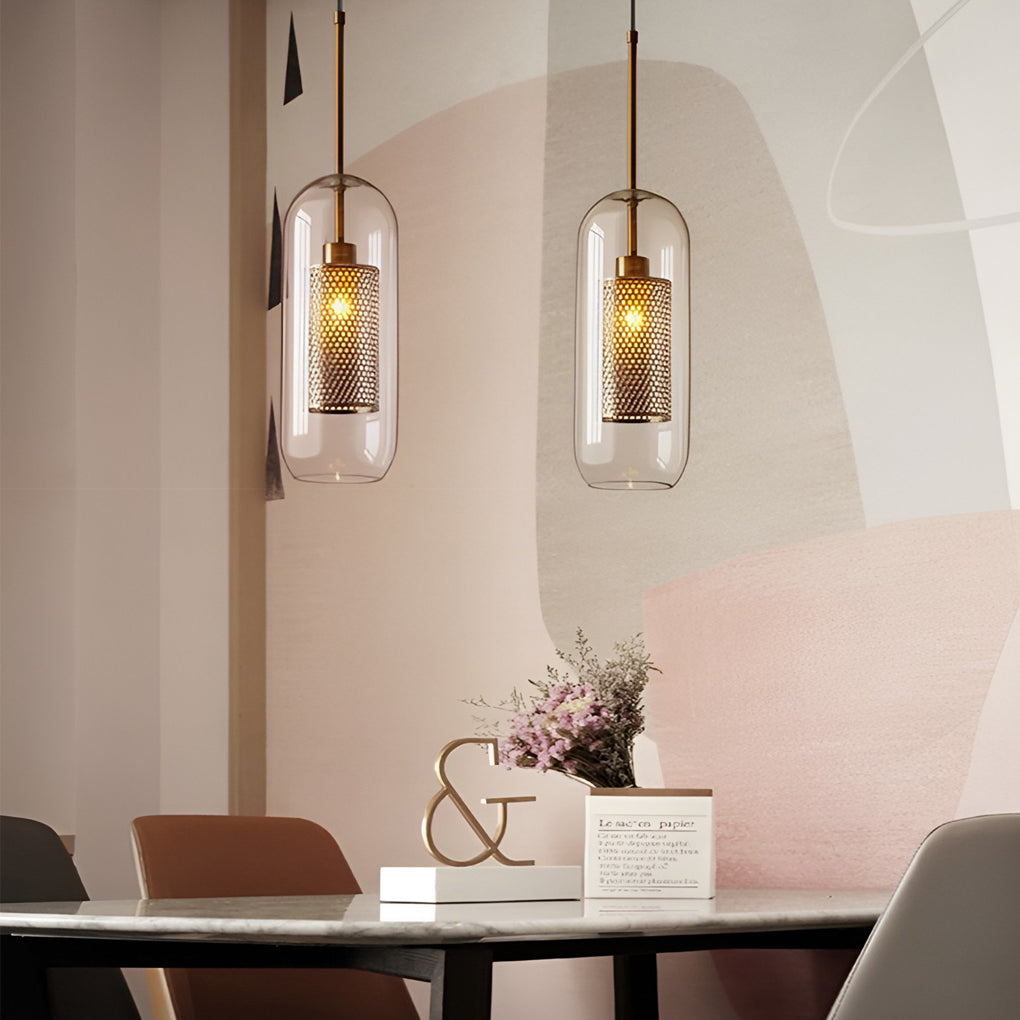 Modern Glass LED Pendant Light Industrial Kitchen Island Ceiling