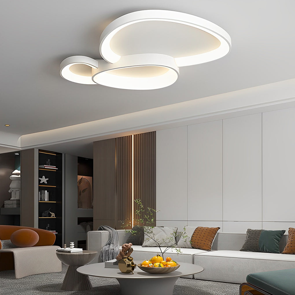 Geometric Line LED Flush Mount Ceiling Light with 3-Step Dimming