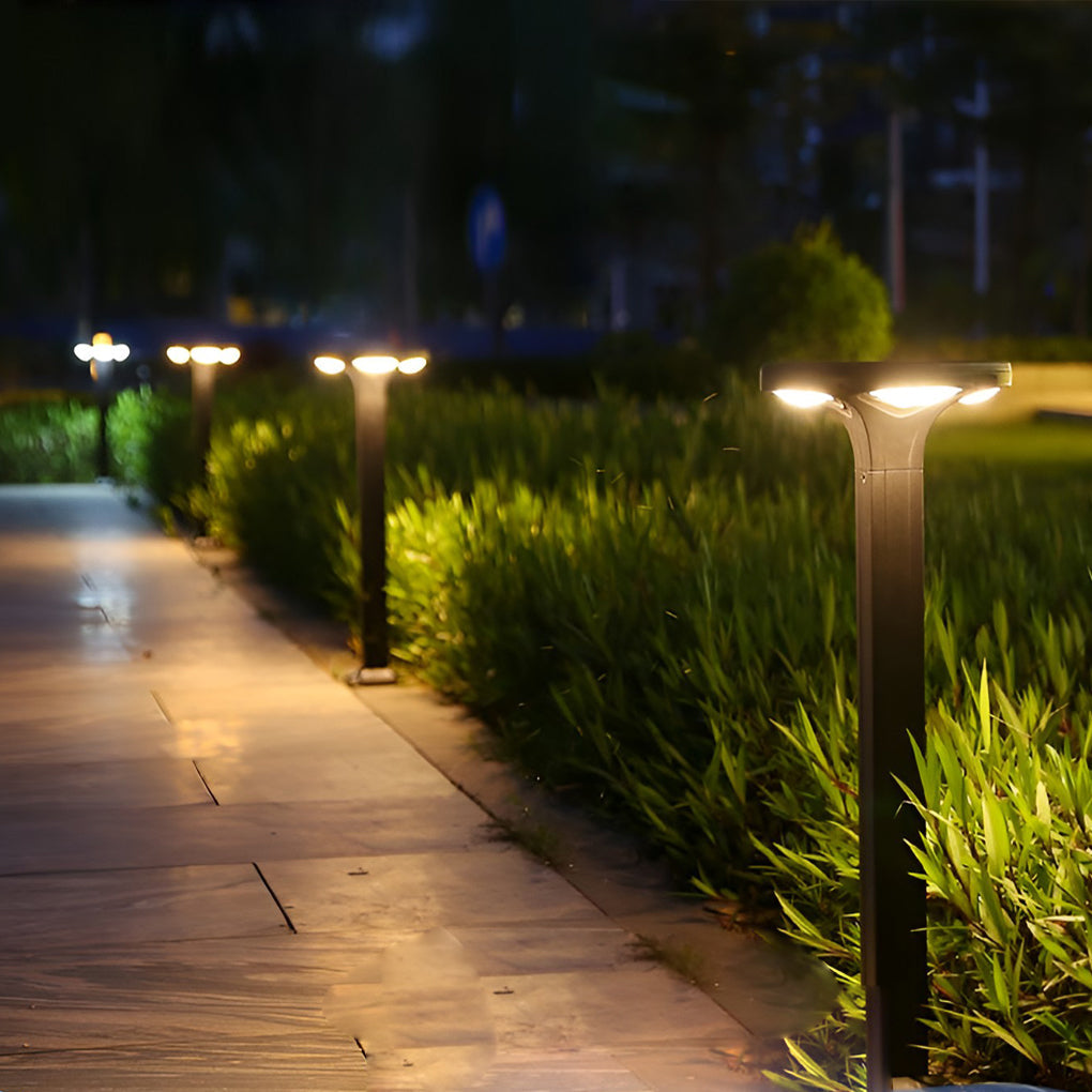4-Light Square Waterproof LED Outdoor Path Lights