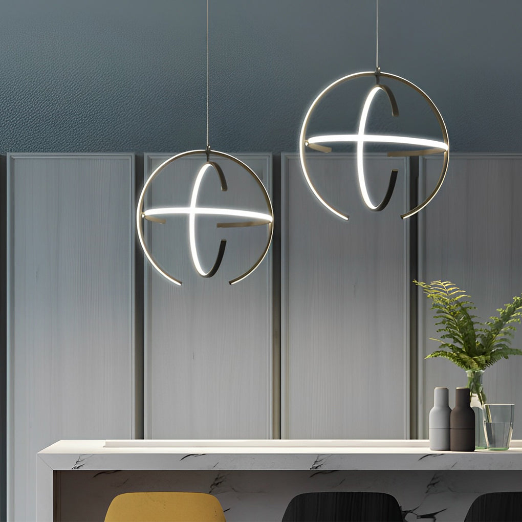 Adjustable Ring LED Pendant Light Modern Aluminum Kitchen Lighting