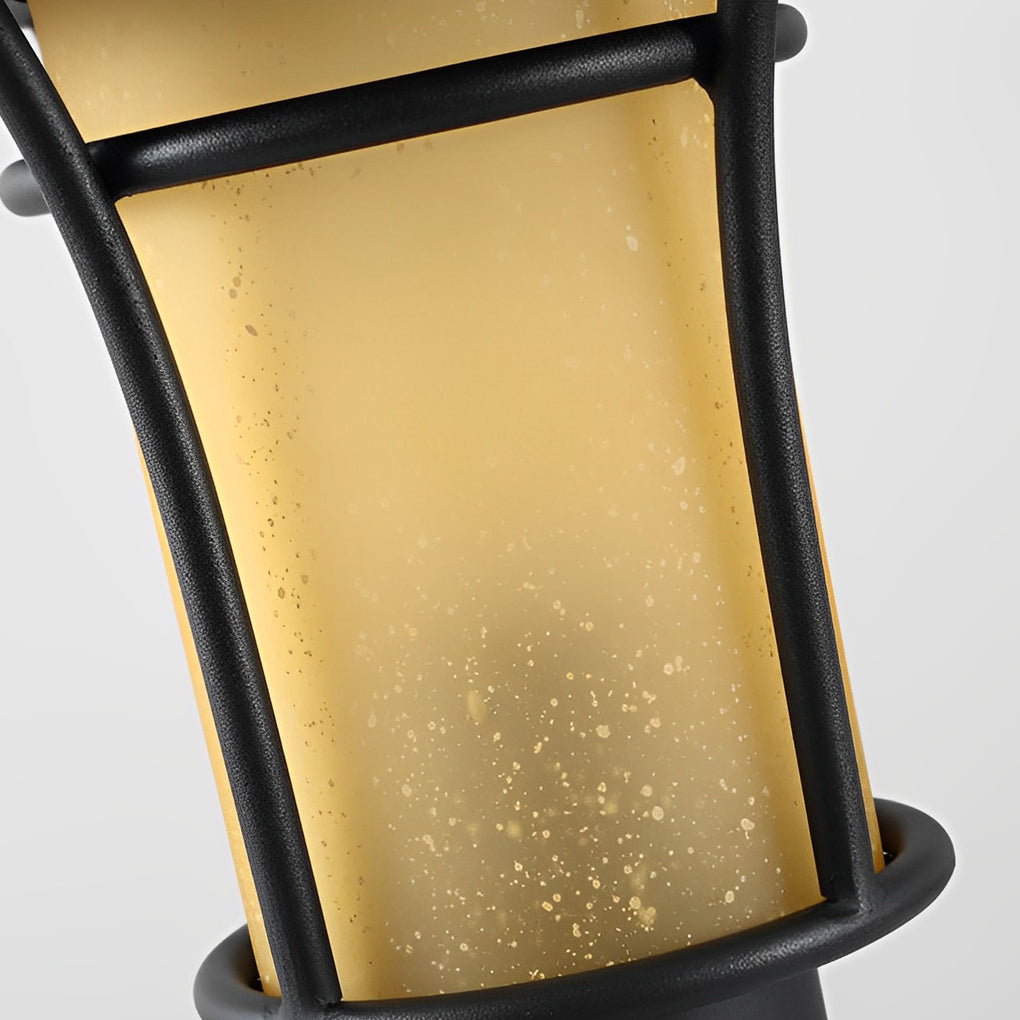 Traditional Iron & Glass LED Garden Lamp – Waterproof Outdoor Post