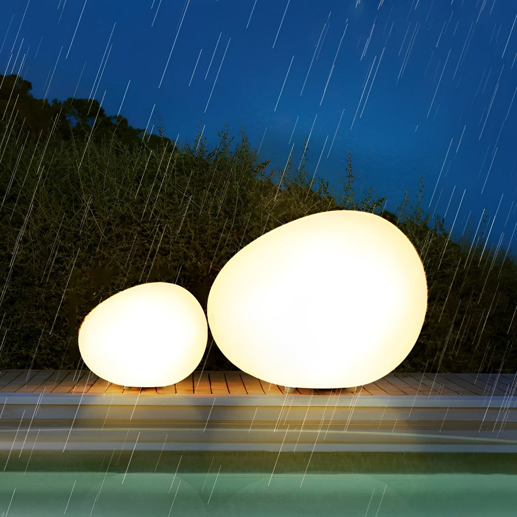 Modern Cobblestone LED Outdoor Lamp with 3-Color Temperature Settings