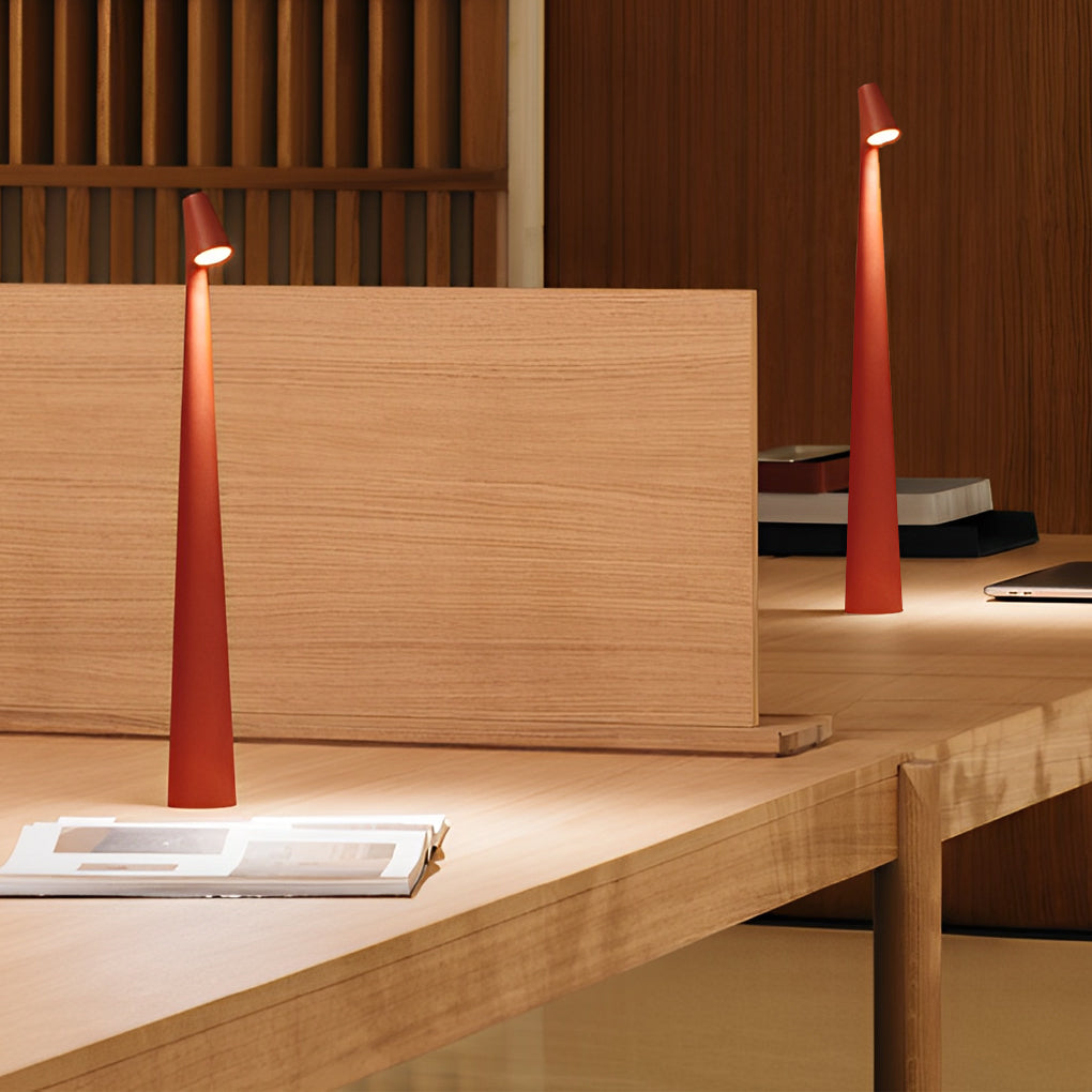 Modern Conical Stem LED Table Lamp with Touch Dimming